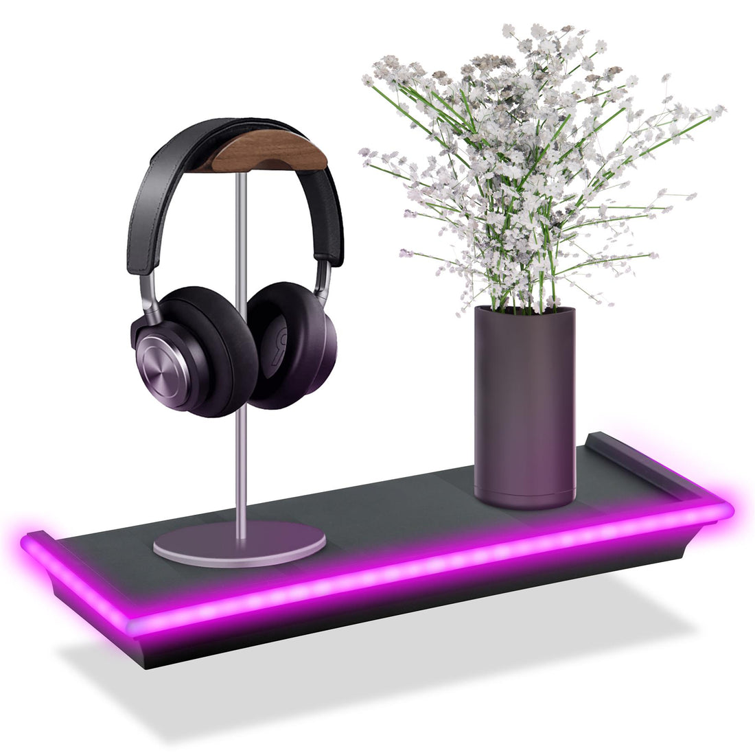 Floating shelf with LED light