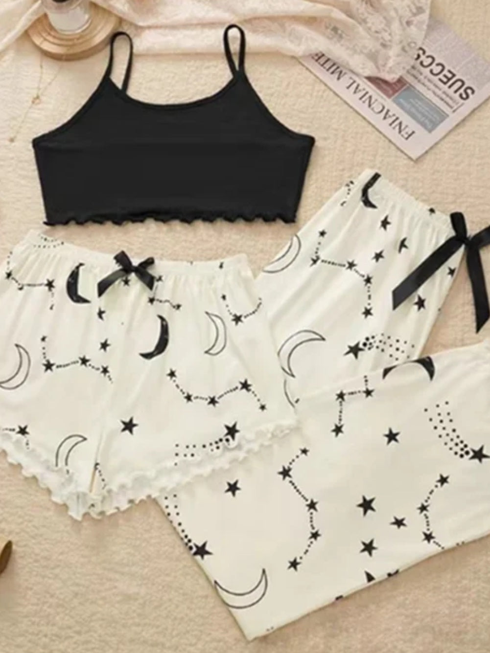 3pcs moon & star pajamas