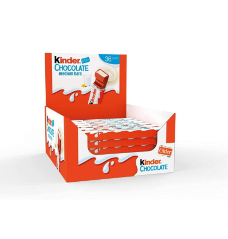 Kinder Chocolate Medium Bar, Box of 36 Bars