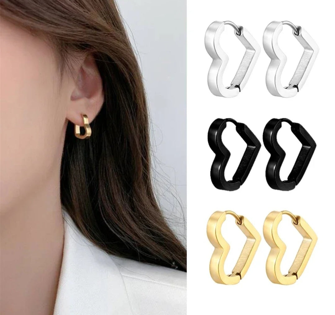 Hooped heart earrings