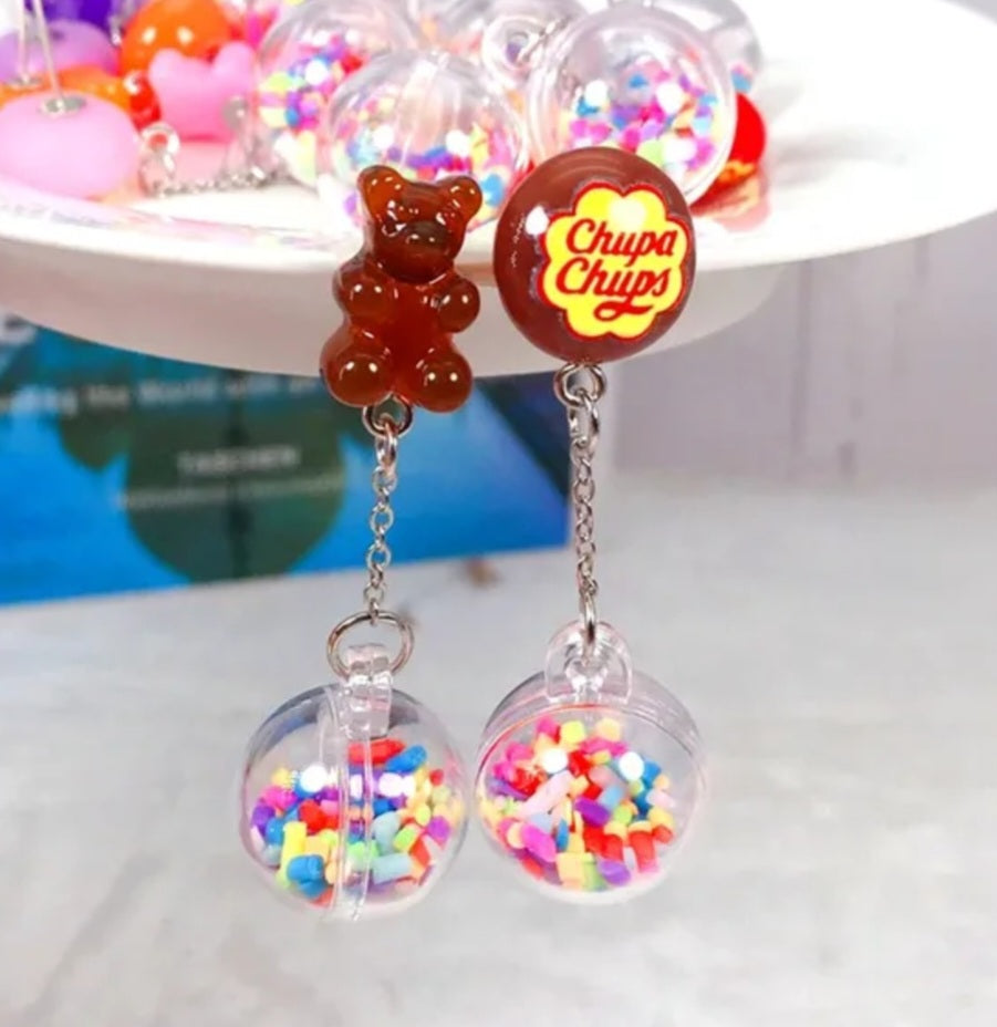 Gummie bear dangle drop earrings
