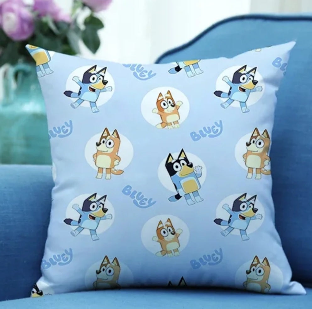 Blue dog cushion cover