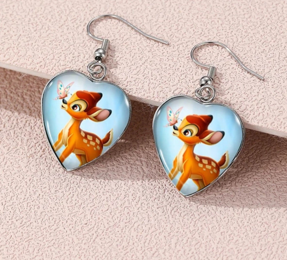 Heart dangle earrings