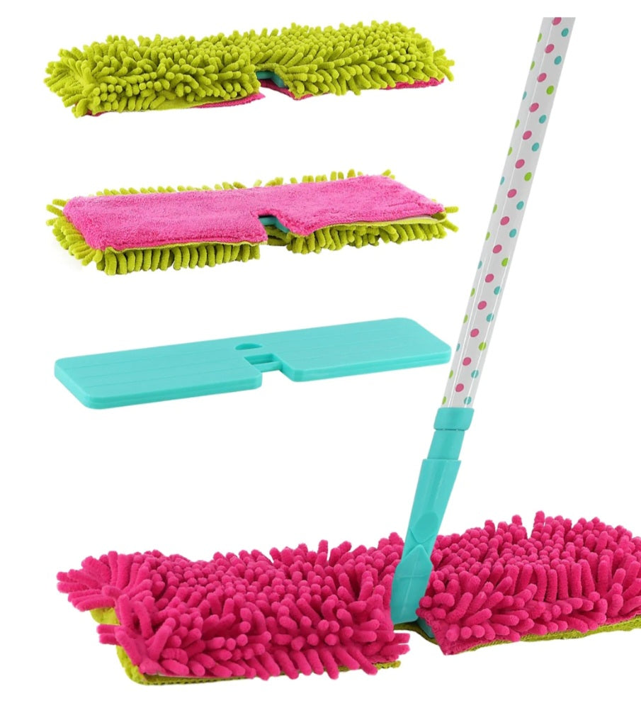 Double-Sided Microfibre Mop + 1 FREE Mop Pad Refill