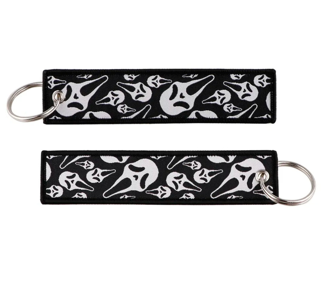 Scream embroidered keychain