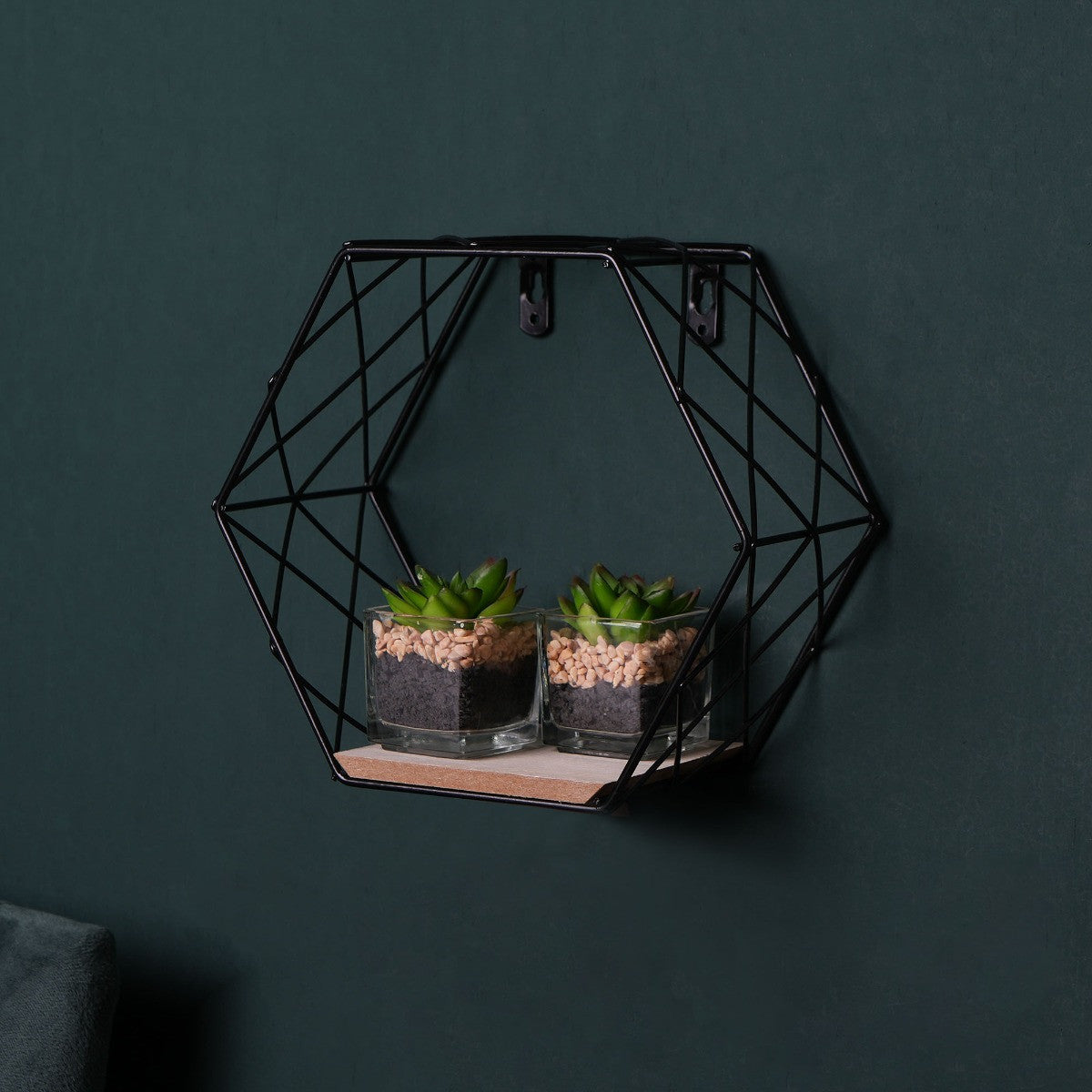 Hexagon Iron Wall Rack Shelf
