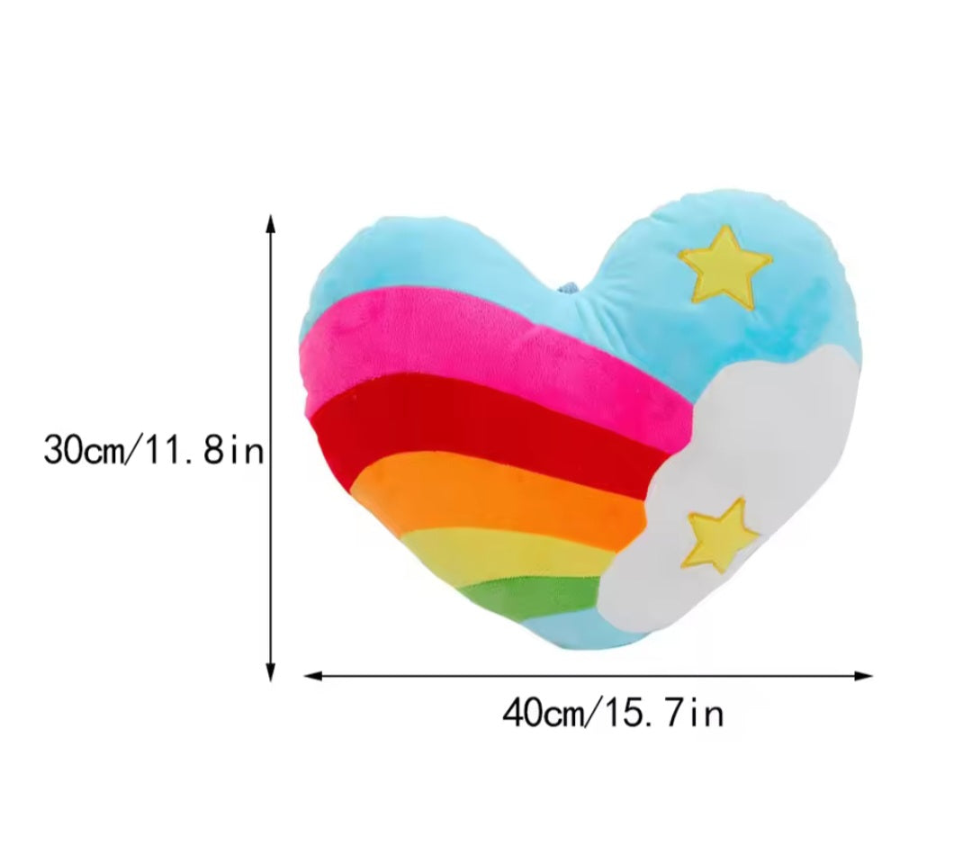 Rainbow heart pillow