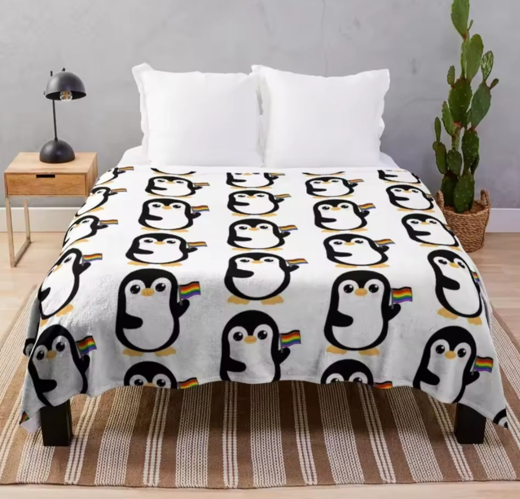 Penguin fleece blanket