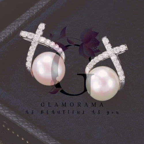 Pearl stud earrings