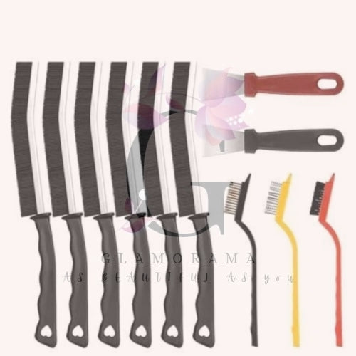 11pc hard bristle cleaning brushes