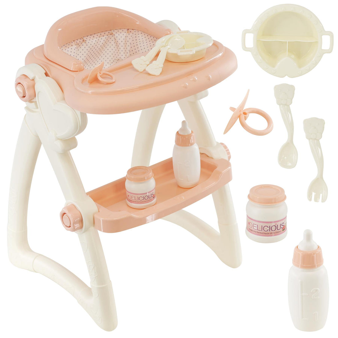 Baby Dolls Feeding High Chair Kids Play Set