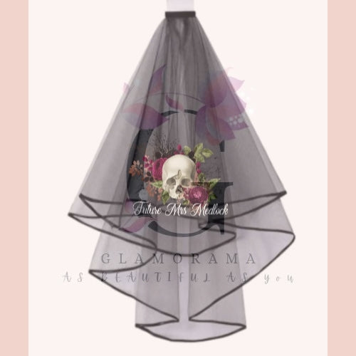 Personalised future Mrs skull print veil