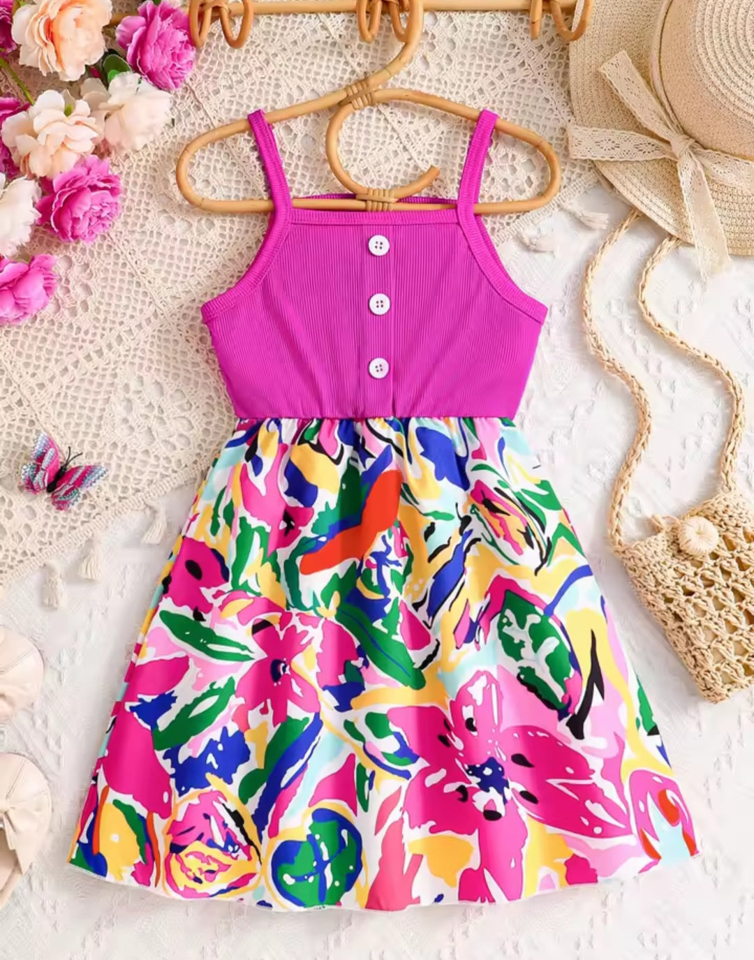 Sleeveless graffiti dress