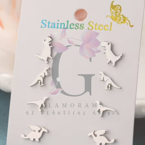 Set of 4 dino earrings