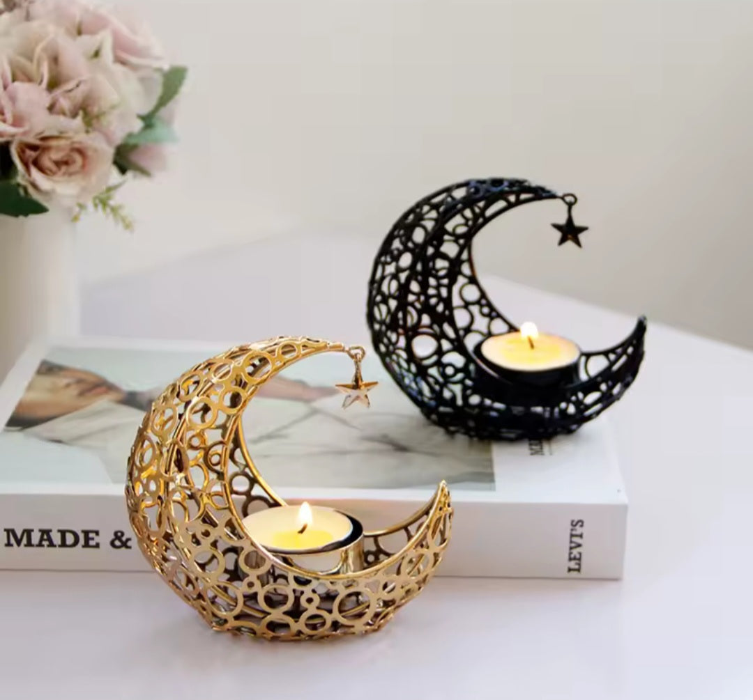 Moon & star candle holder