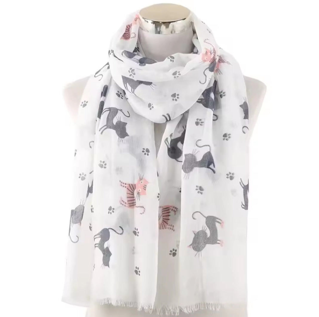 Cat print scarf