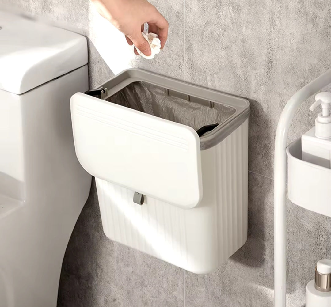 Wall mounted rubbish bin