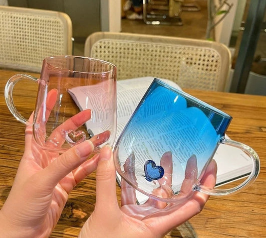 3D heart glass