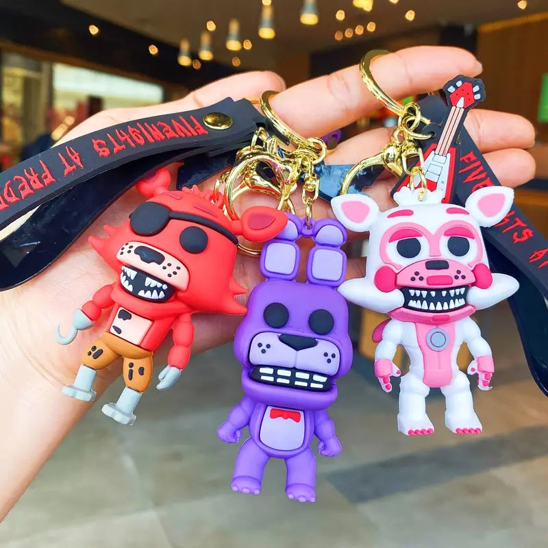 Unique Cool Punk Silicone Animal Cartoon Doll Keychain