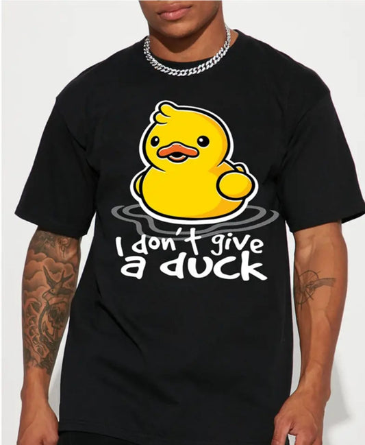 "I Don't Give A Duck" Cartoon Print T-shirt