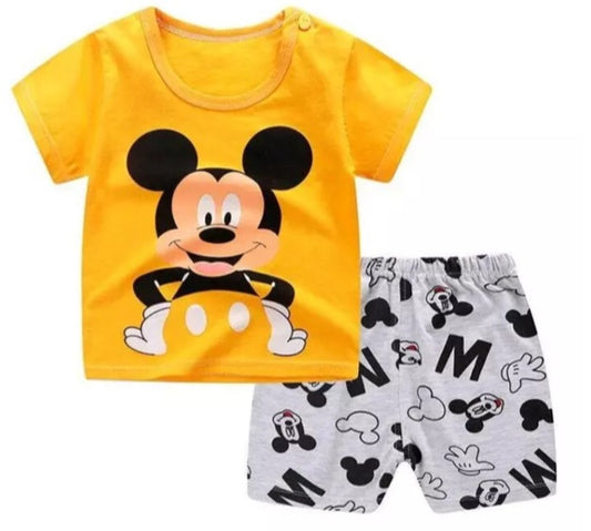 Cartoon mouse shorts set