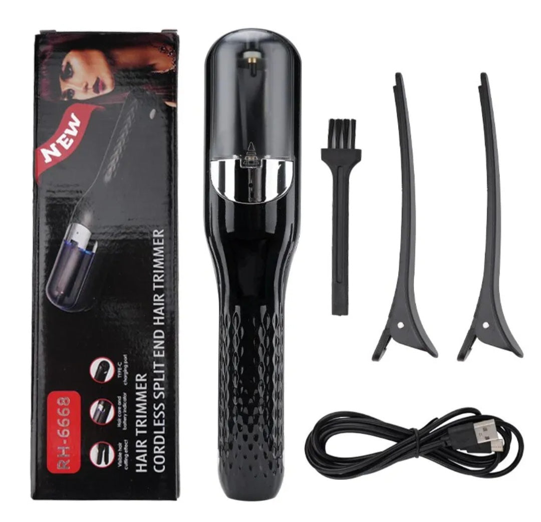 Cordless split end trimmer