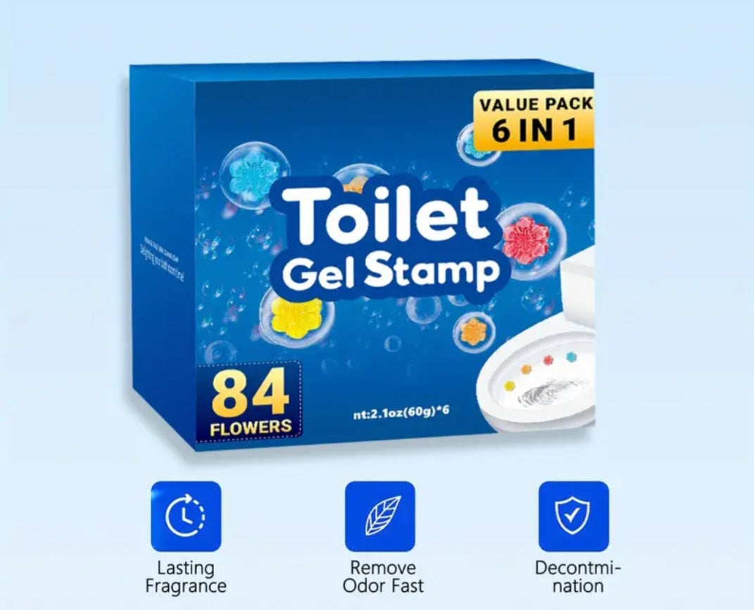 6pcs Flower Fragrance Toilet Gel Stamp Kit