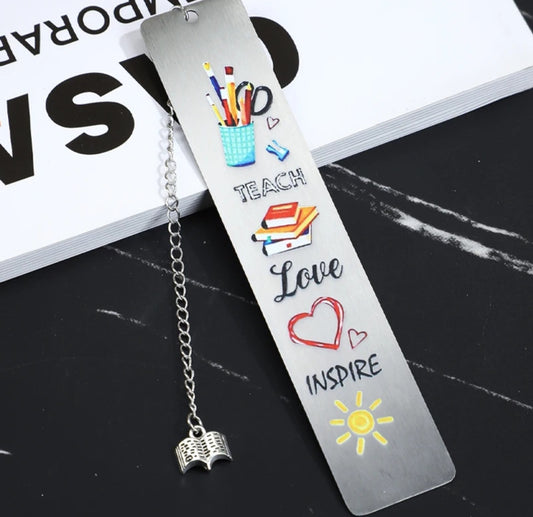 Stainless steel teacher bookmark