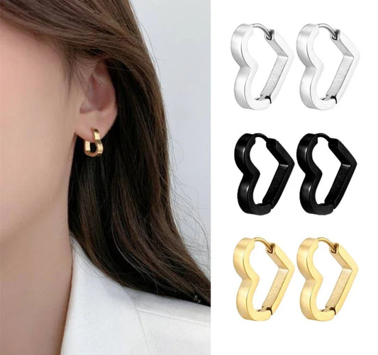 Hooped heart earrings