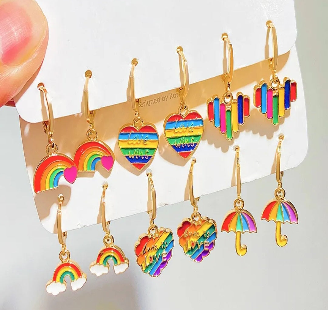 Rainbow drop earrings