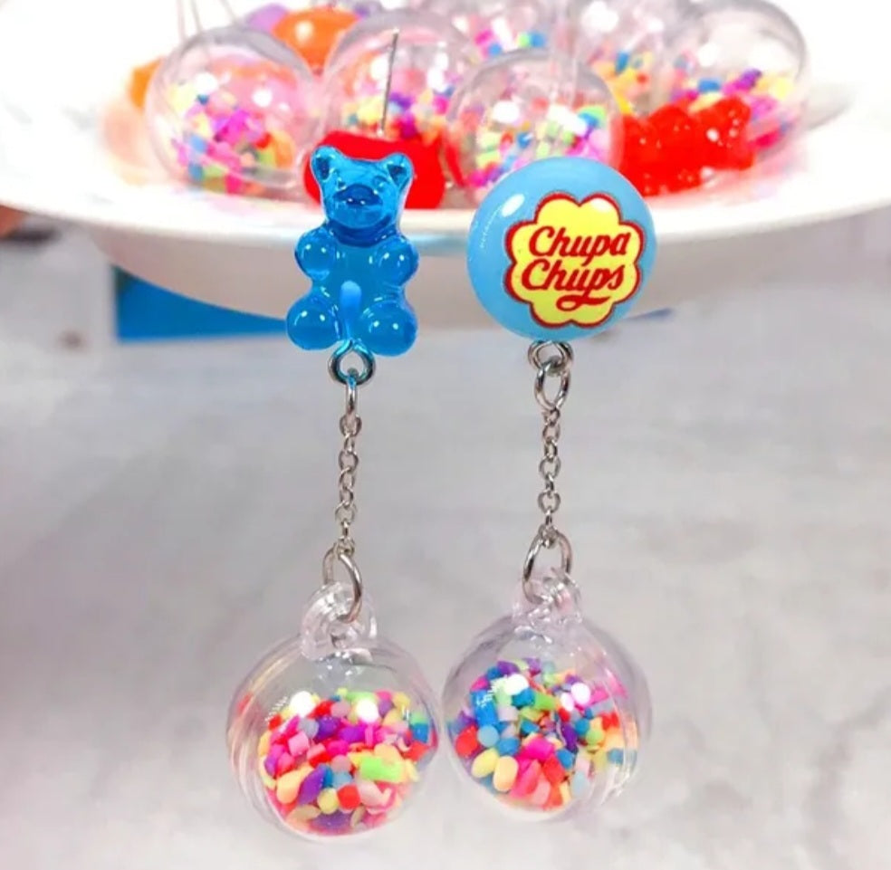 Gummie bear dangle drop earrings