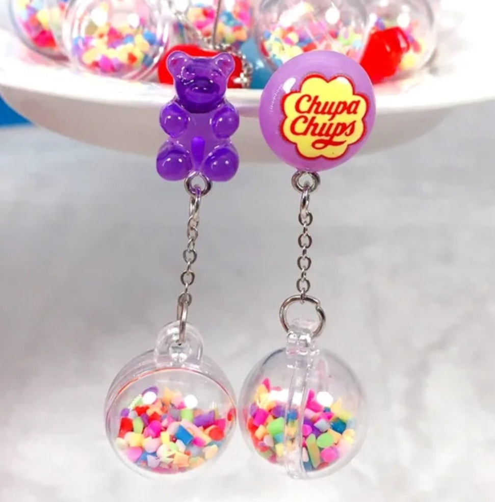 Gummie bear dangle drop earrings