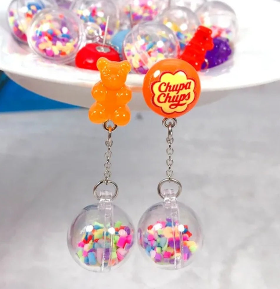 Gummie bear dangle drop earrings