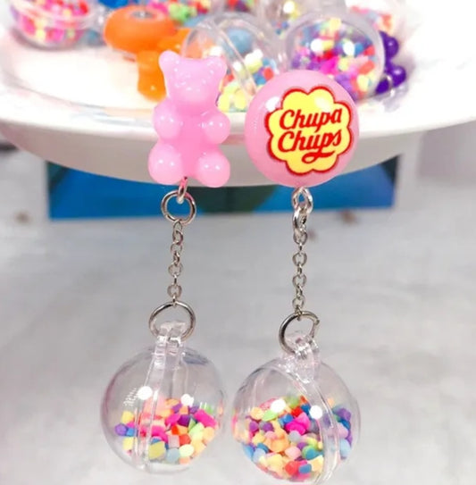 Gummie bear dangle drop earrings