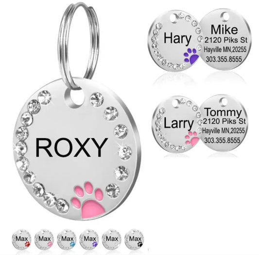 Diamante pet tag