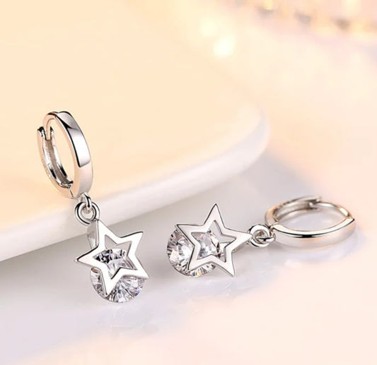 925 sterling silver star earrings