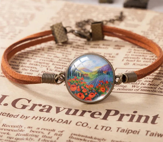 Poppy leather bracelet
