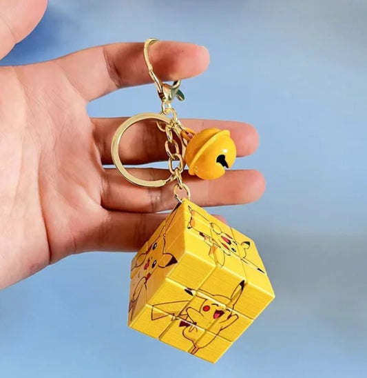 Mini poke rubix cube keychain