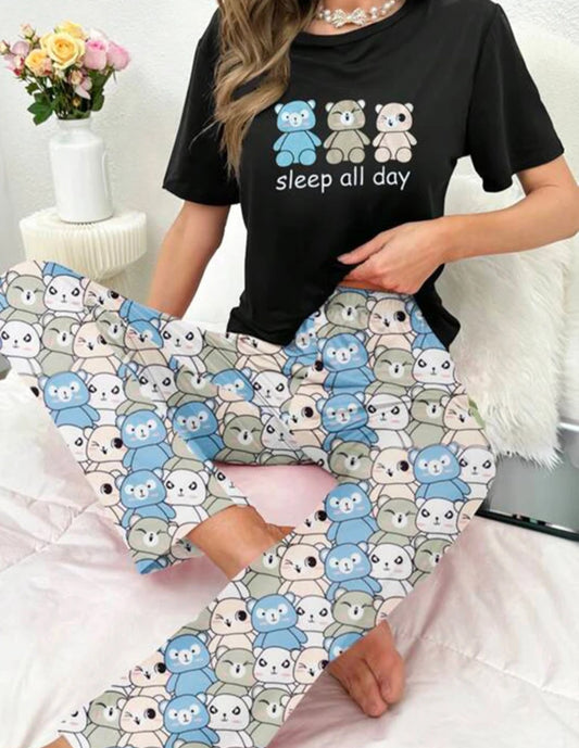 Bear slogan pajamas