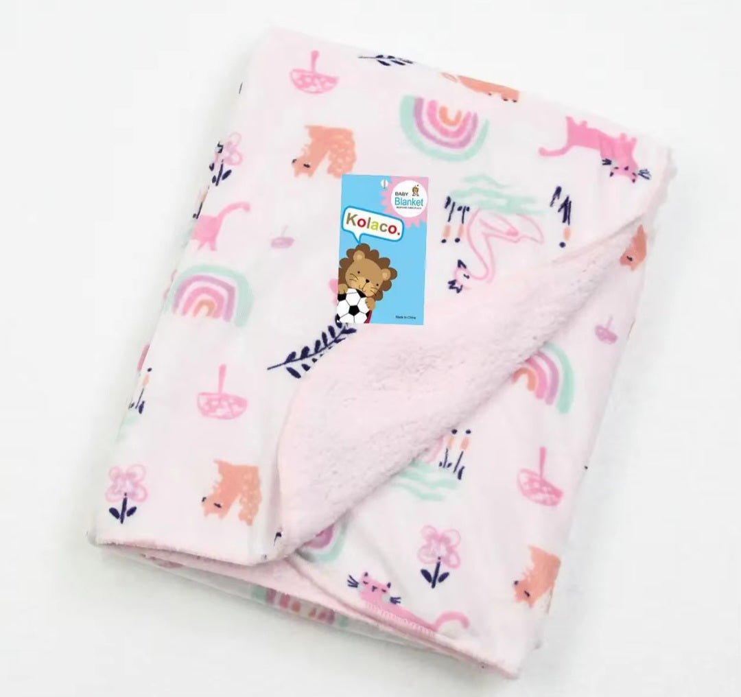 Double layered swan baby blanket