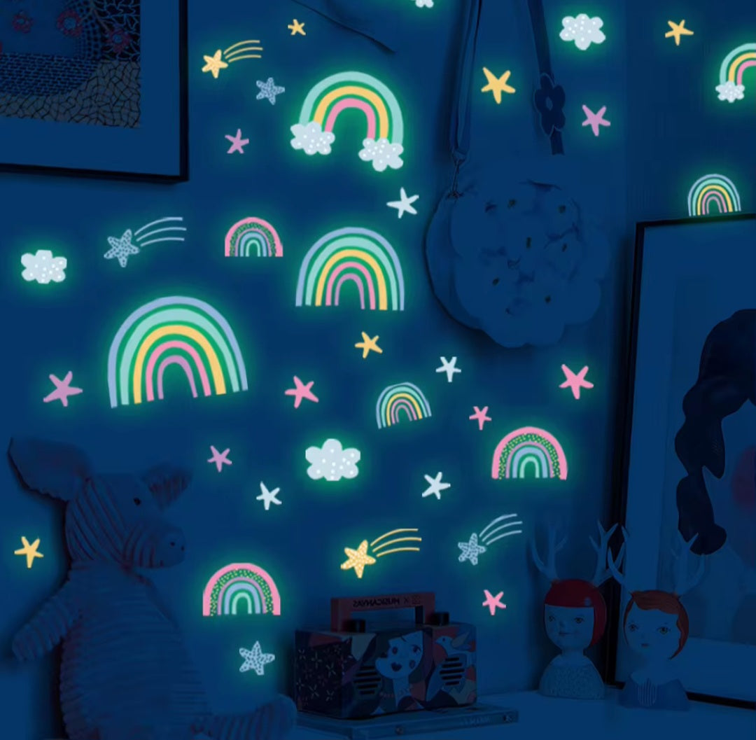 Luminous rainbow wall stickers