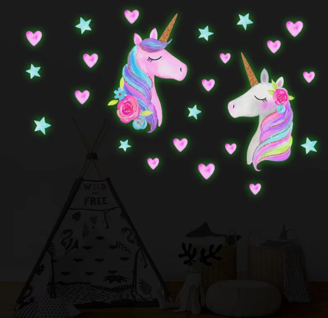 Luminous unicorn wall sticker