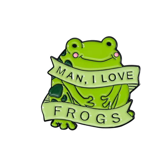 I love frogs pin badge