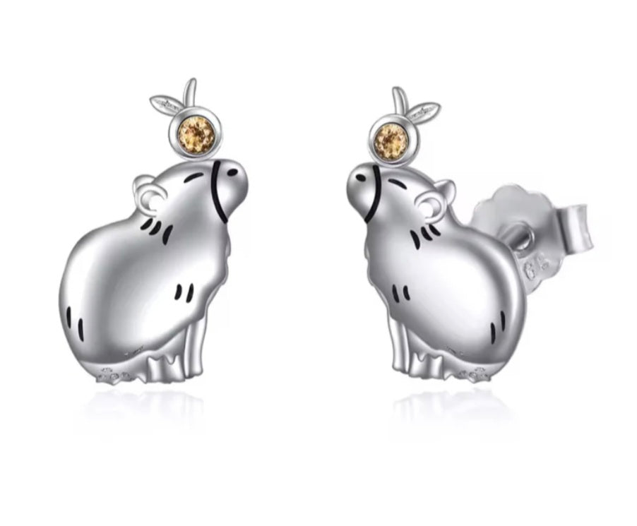 Capybara stud earrings