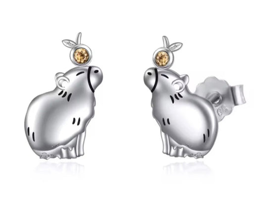 Capybara stud earrings