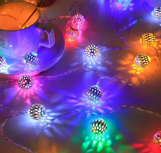 Metal Moroccan string lights