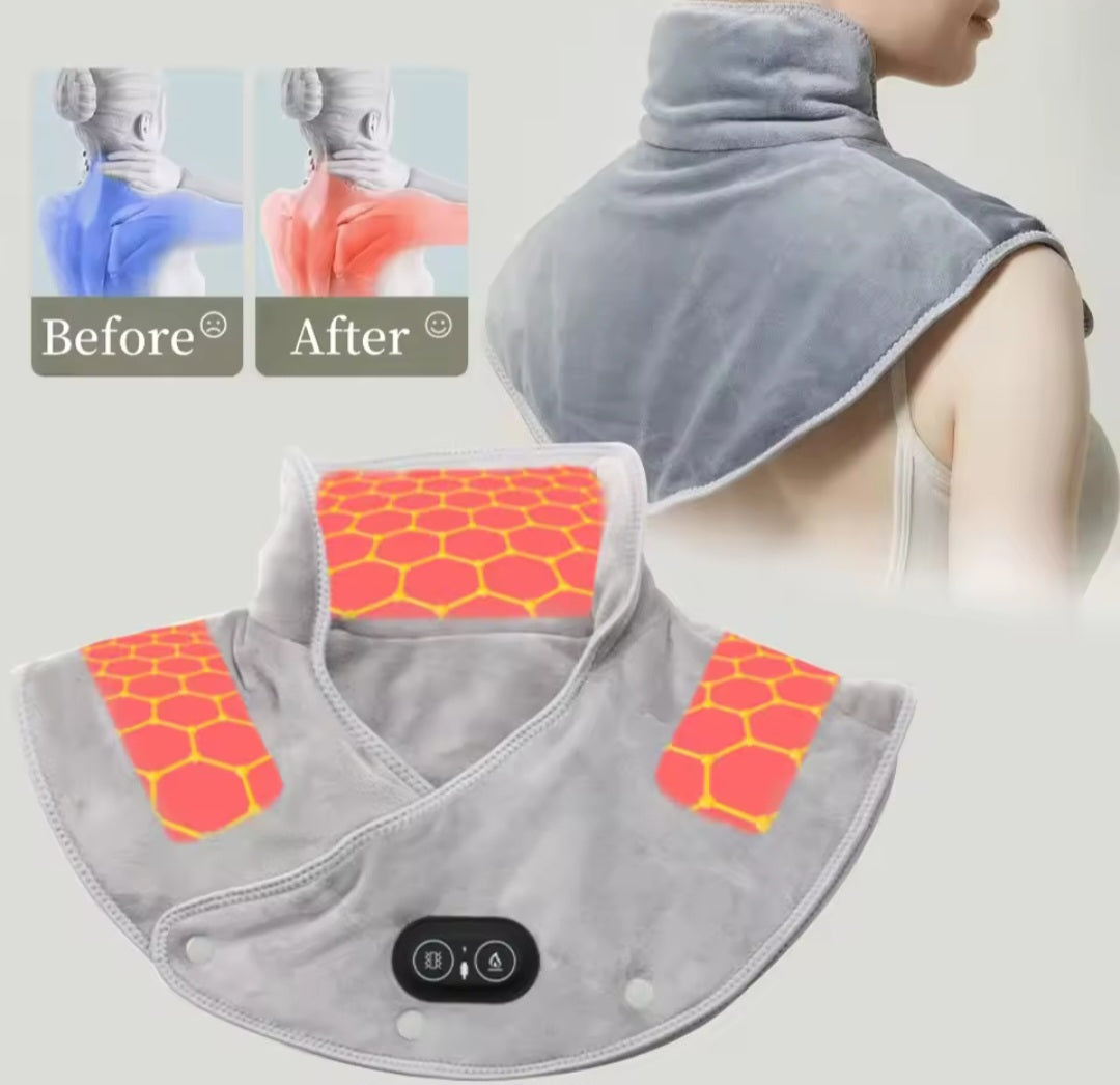 Heated neck massager