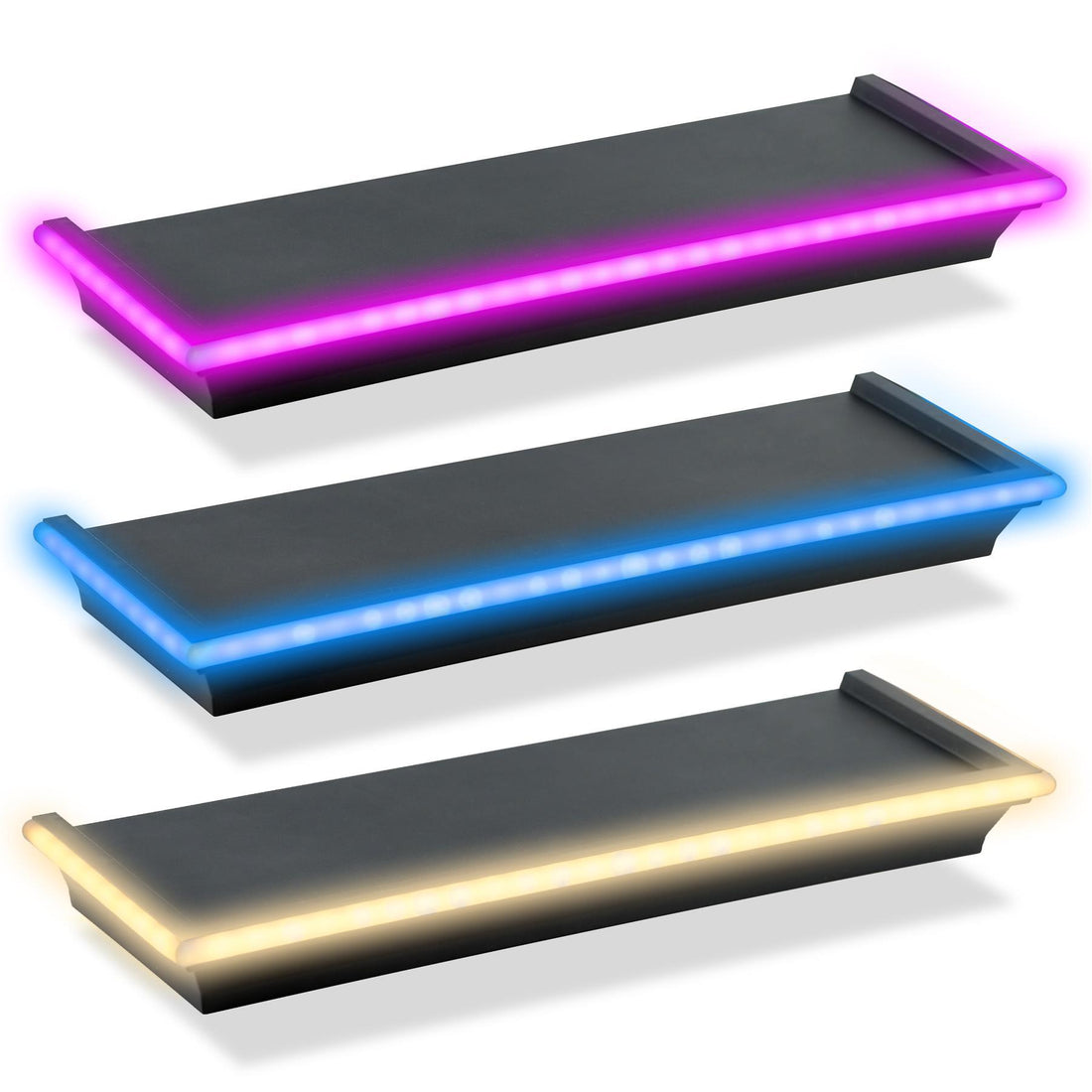 Floating shelf with LED light
