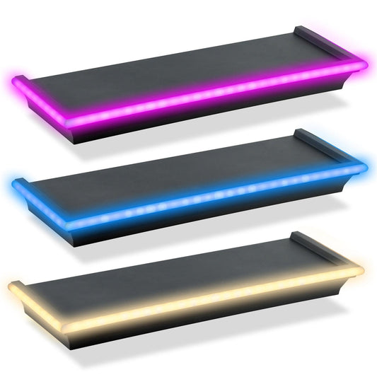 Floating shelf with LED light