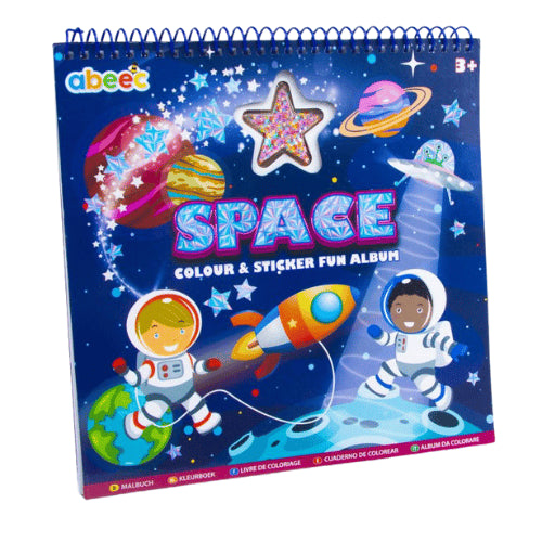 SPACE COLOUR & STICKER FUN ALBUM